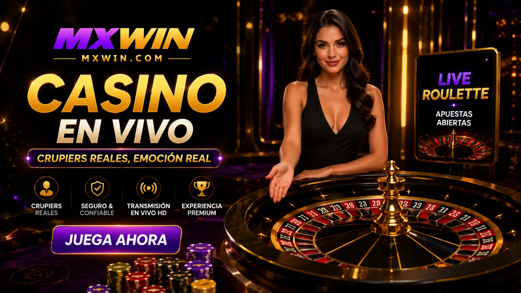 Mesa de ruleta en vivo de Evolution en el casino mxwin con dealer real