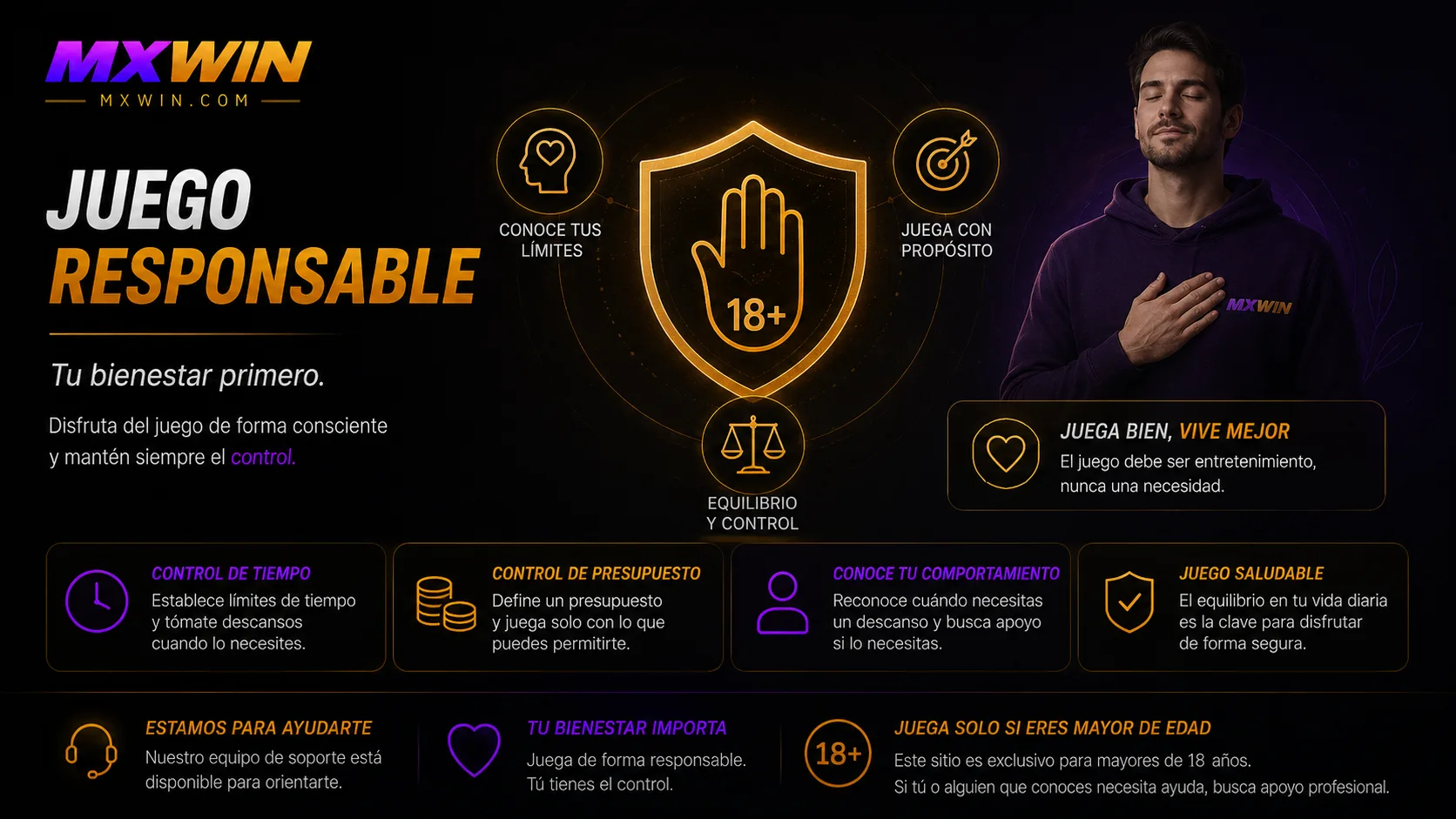 Guía de juego responsable y prevención de adicción al juego en mxwin